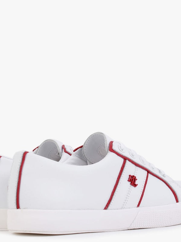 Janson II White Leather Red Trim Trainers