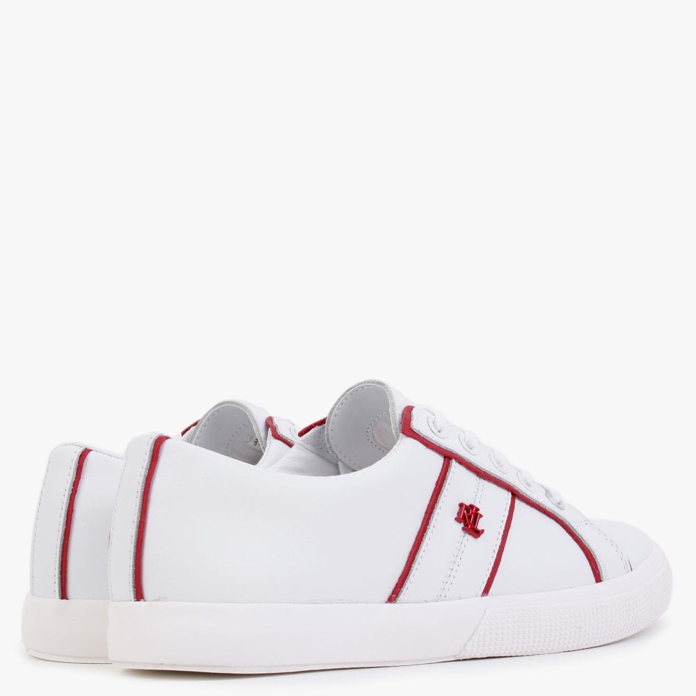 Janson II White Leather Red Trim Trainers
