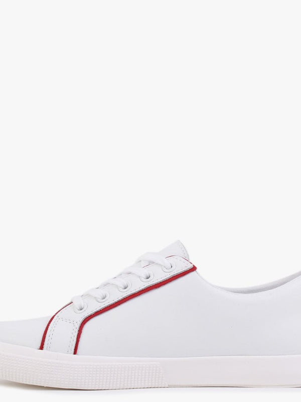 Janson II White Leather Red Trim Trainers