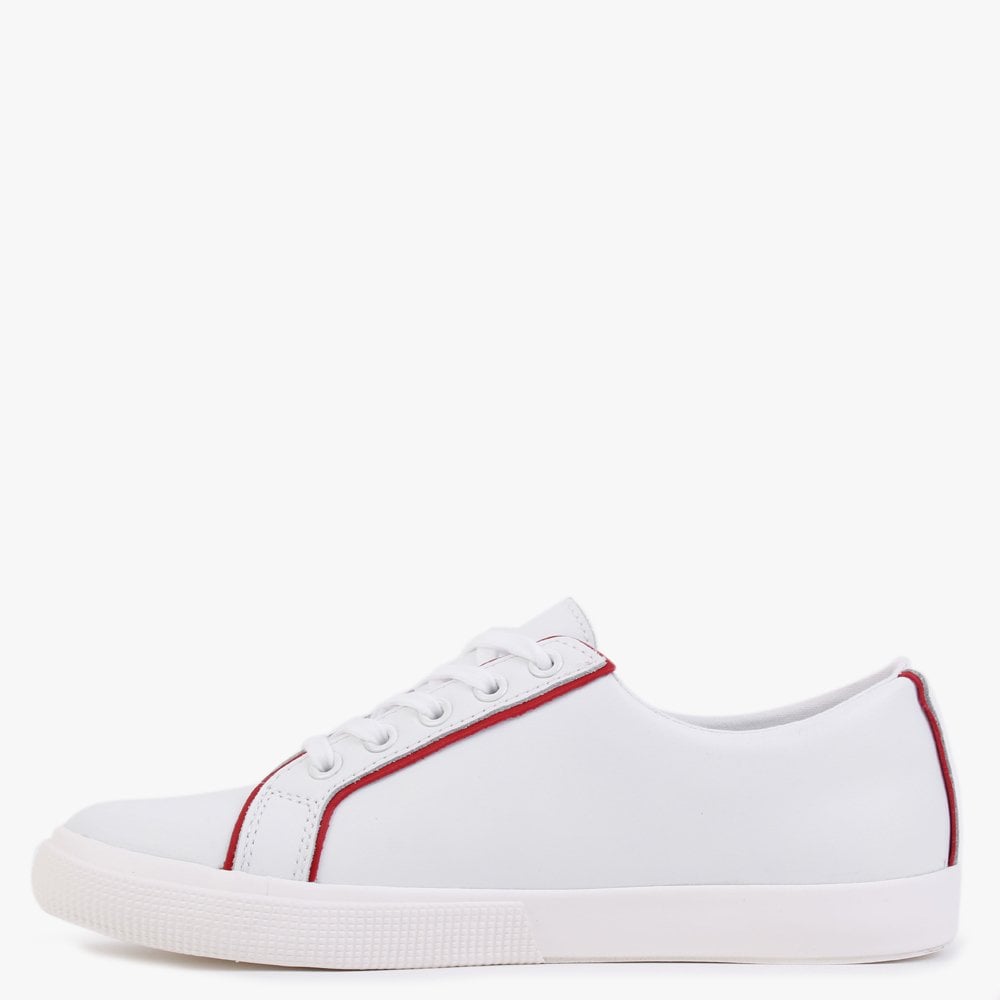 Janson II White Leather Red Trim Trainers