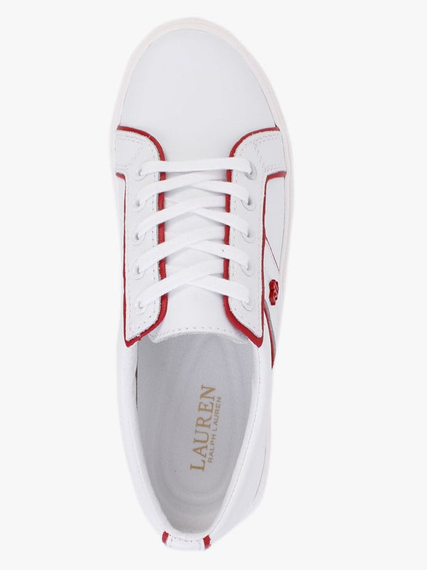 Janson II White Leather Red Trim Trainers