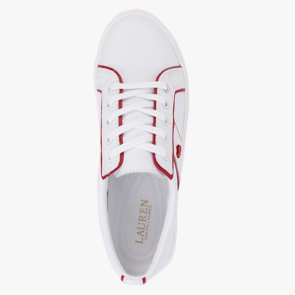 Janson II White Leather Red Trim Trainers