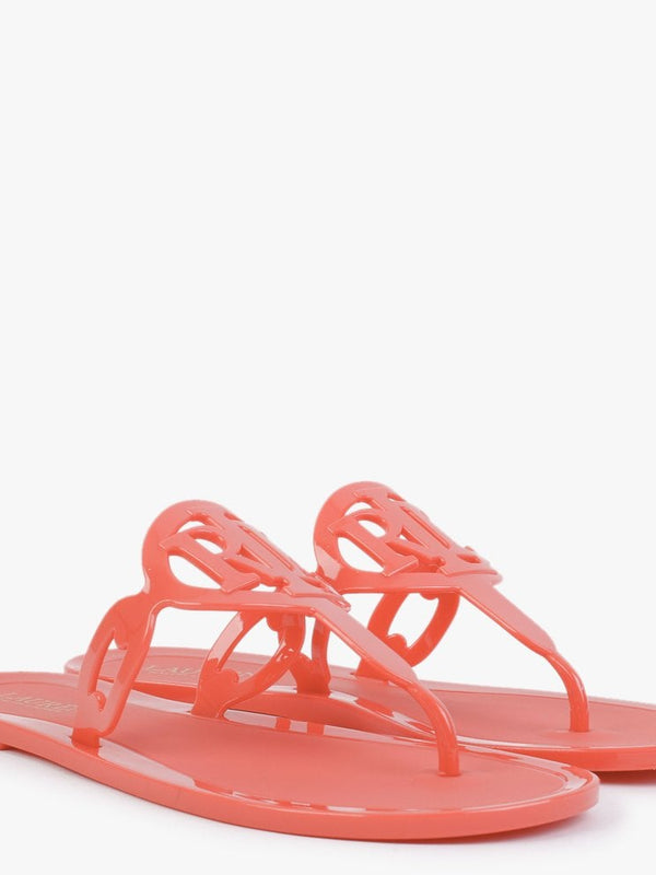 Audrie Orange Jelly Logo Sandals