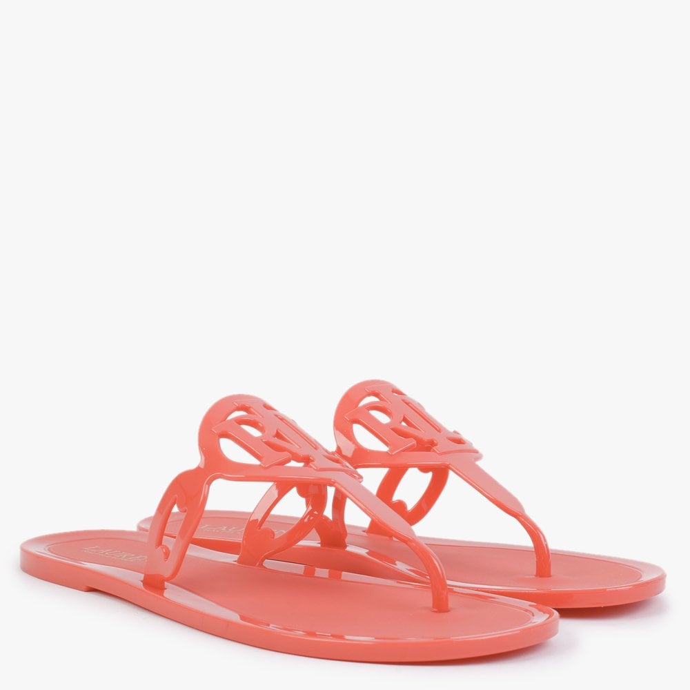 Audrie Orange Jelly Logo Sandals