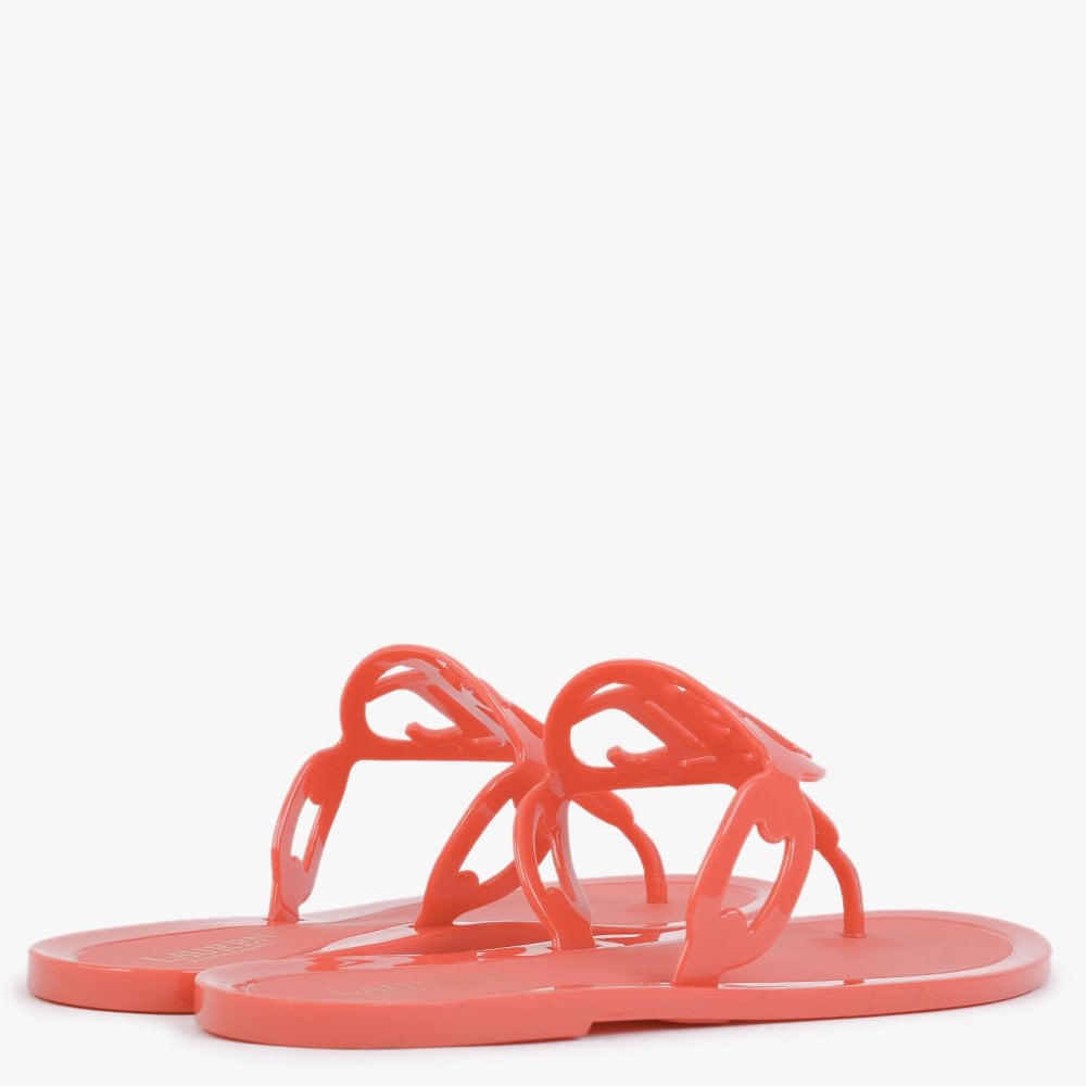 Audrie Orange Jelly Logo Sandals