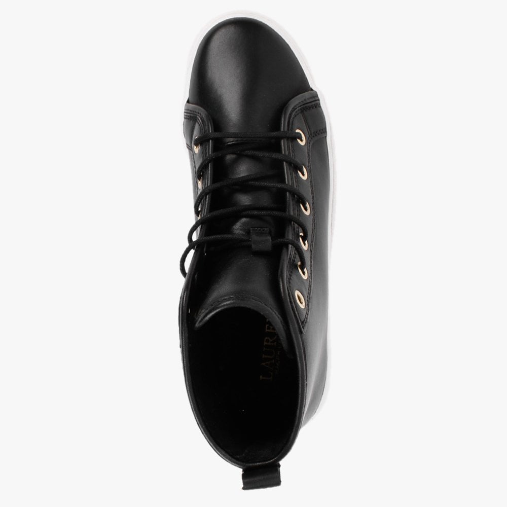 Jinger Black Leather High Top Trainers