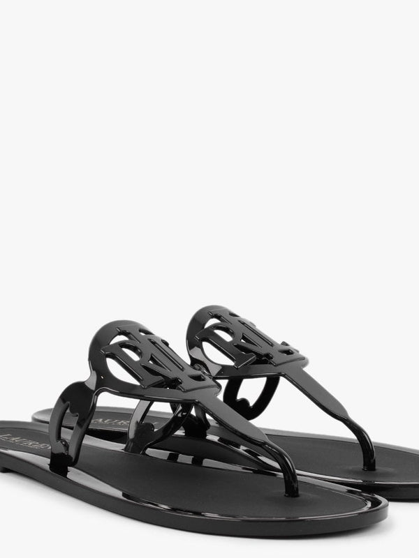 Audrie Black Jelly Logo Sandals