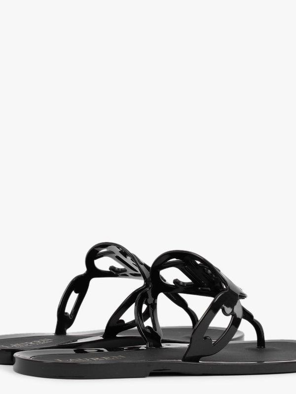 Audrie Black Jelly Logo Sandals