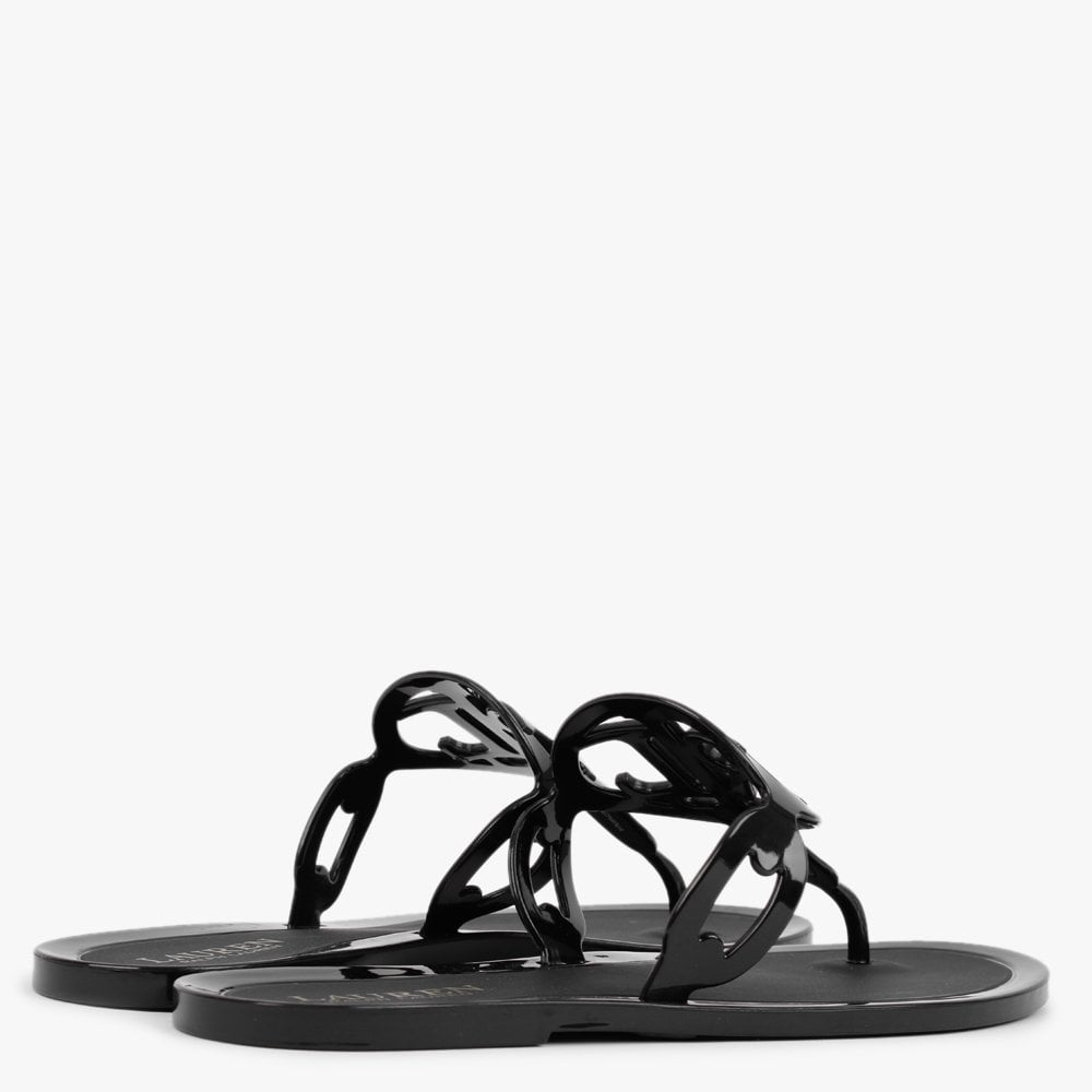 Audrie Black Jelly Logo Sandals