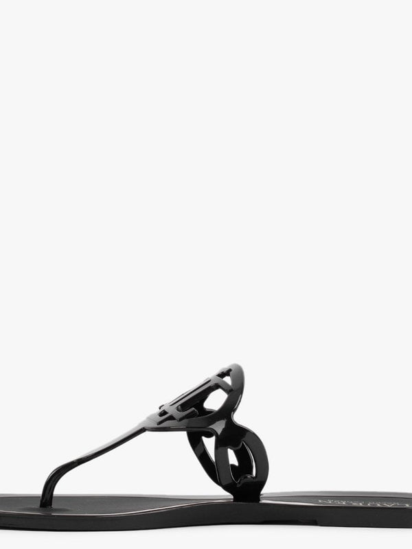 Audrie Black Jelly Logo Sandals
