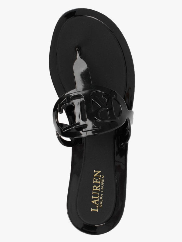 Audrie Black Jelly Logo Sandals