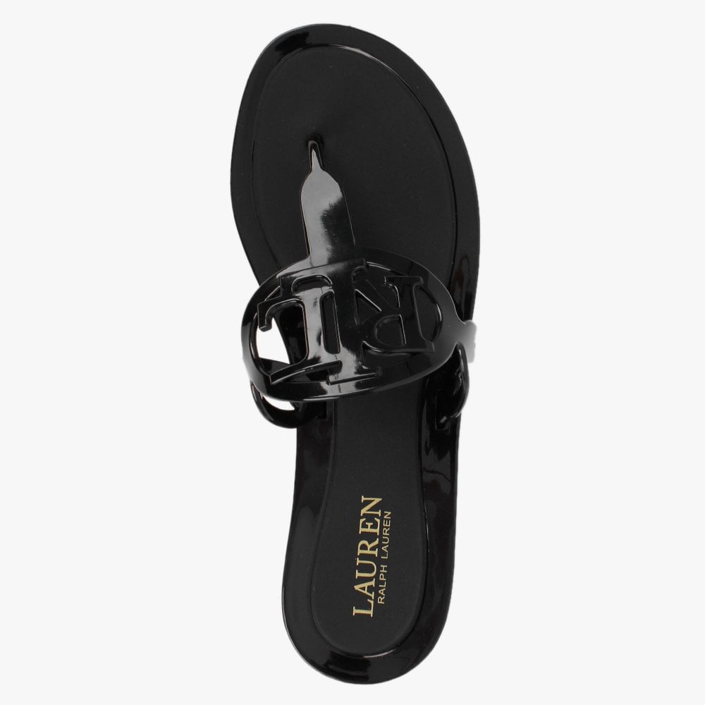 Audrie Black Jelly Logo Sandals