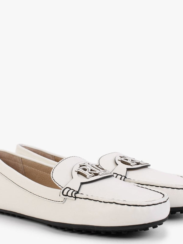 Brynn Driver Vanilla Black Leather Loafers