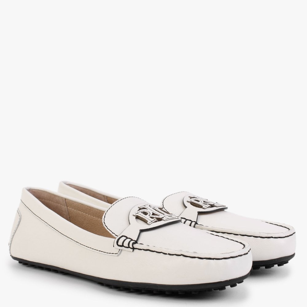 Brynn Driver Vanilla Black Leather Loafers
