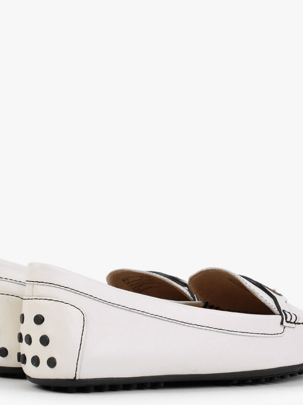 Brynn Driver Vanilla Black Leather Loafers