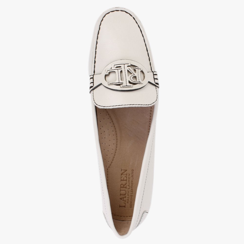 Brynn Driver Vanilla Black Leather Loafers