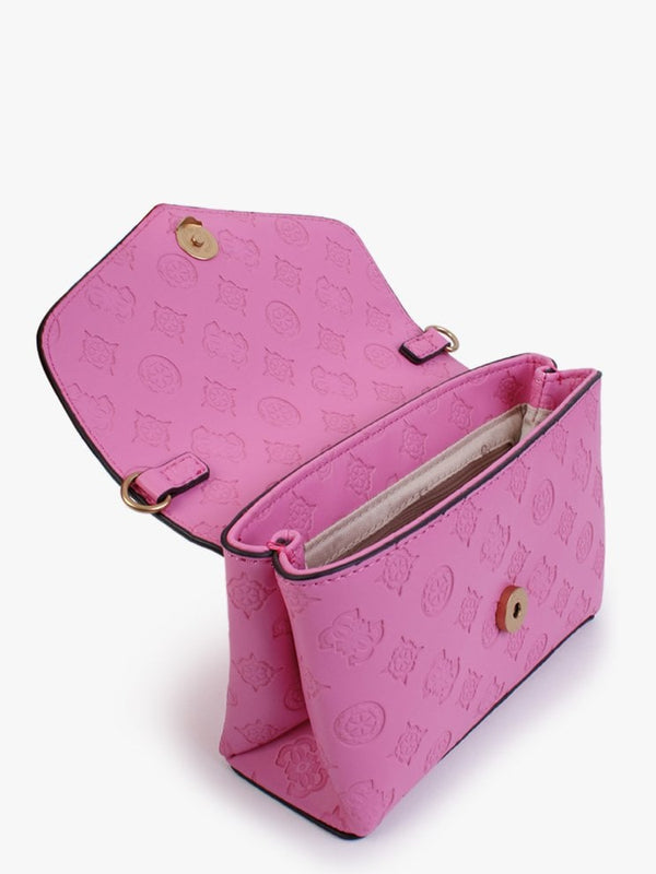 Mini Zanelle Logo Vivid Rose Cross-Body Bag