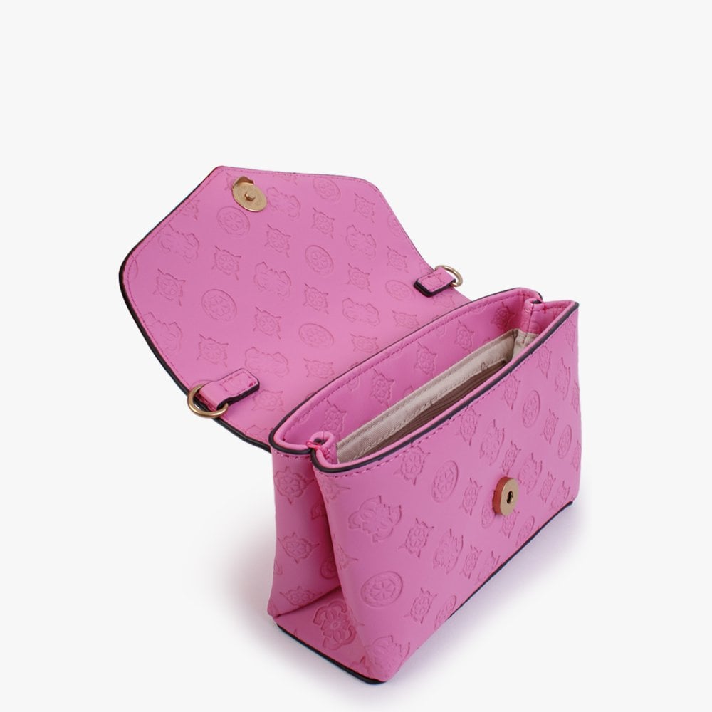 Mini Zanelle Logo Vivid Rose Cross-Body Bag
