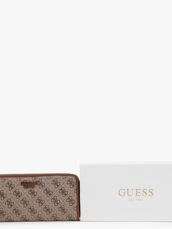 Aviana Latte & Cognac Logo Zip Around Wallet