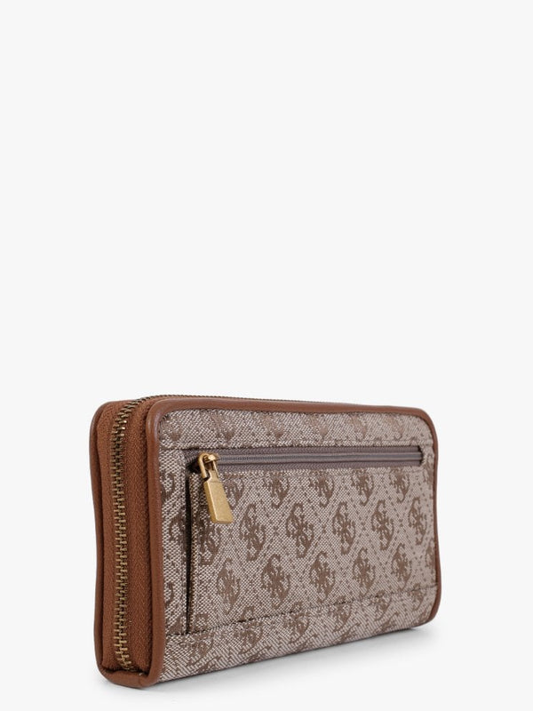 Aviana Latte & Cognac Logo Zip Around Wallet