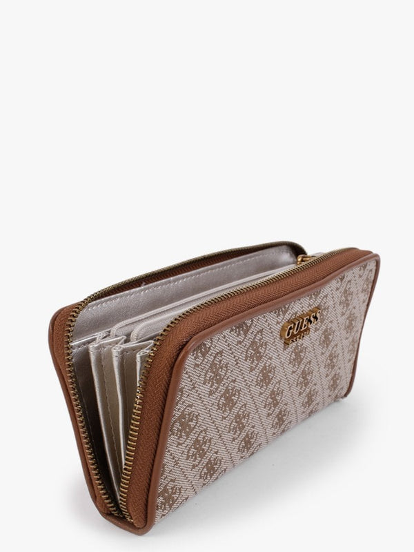 Aviana Latte & Cognac Logo Zip Around Wallet