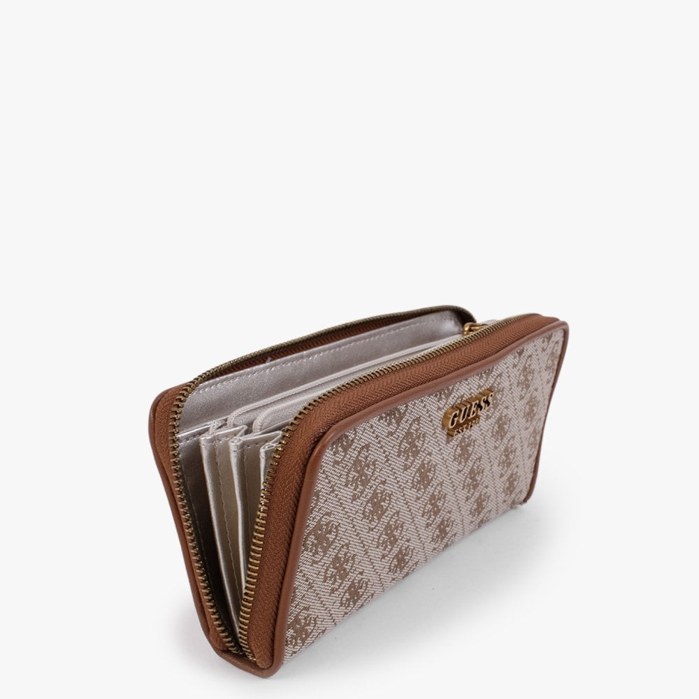 Aviana Latte & Cognac Logo Zip Around Wallet