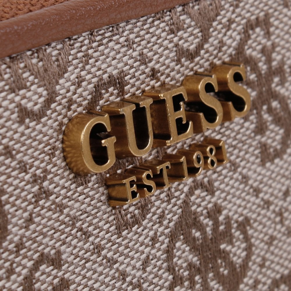 Aviana Latte & Cognac Logo Zip Around Wallet