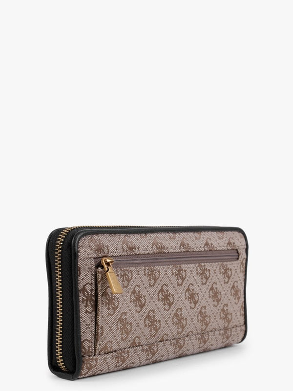 Aviana Latte & Black Logo Zip Around Wallet