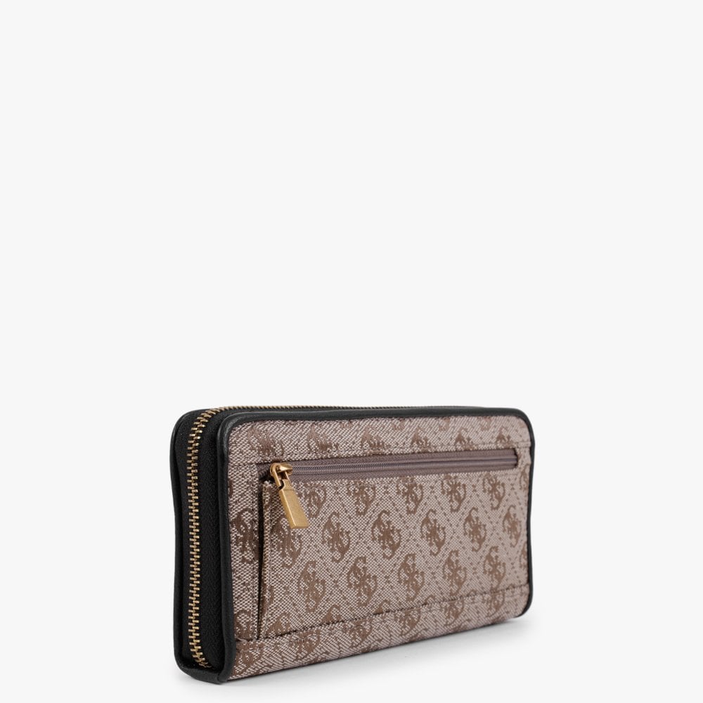 Aviana Latte & Black Logo Zip Around Wallet