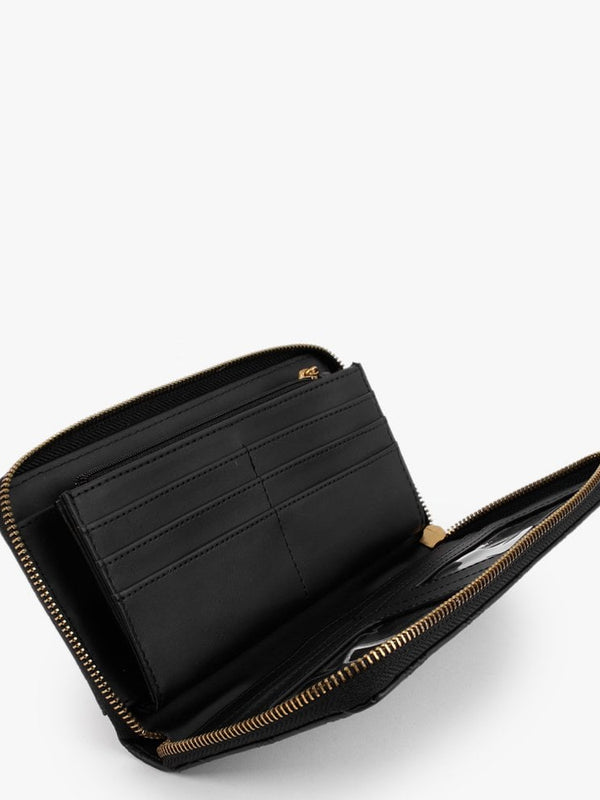 Zanelle Logo Black Cheque Organizer Wallet