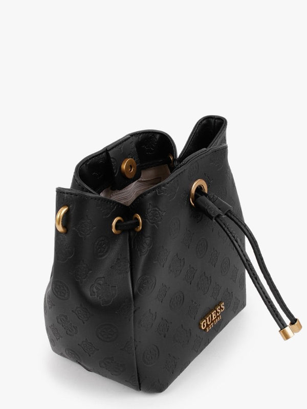 Zanelle Black Logo Bucket Bag