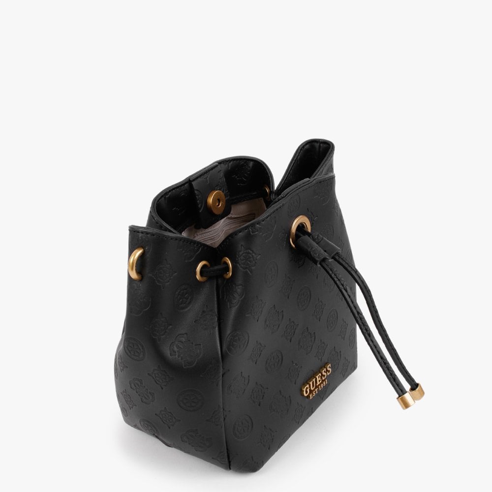 Zanelle Black Logo Bucket Bag