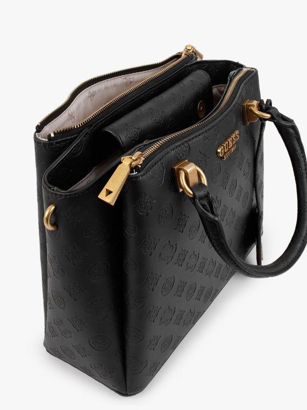 Zanelle Status Logo Black Satchel Bag