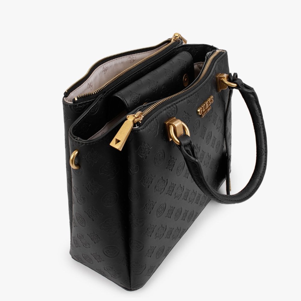 Zanelle Status Logo Black Satchel Bag