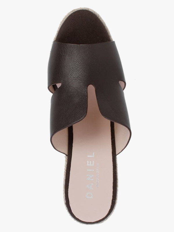 Kophia Brown Leather Wedge Espadrilles