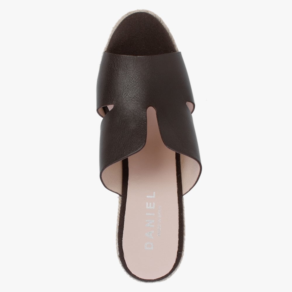 Kophia Brown Leather Wedge Espadrilles