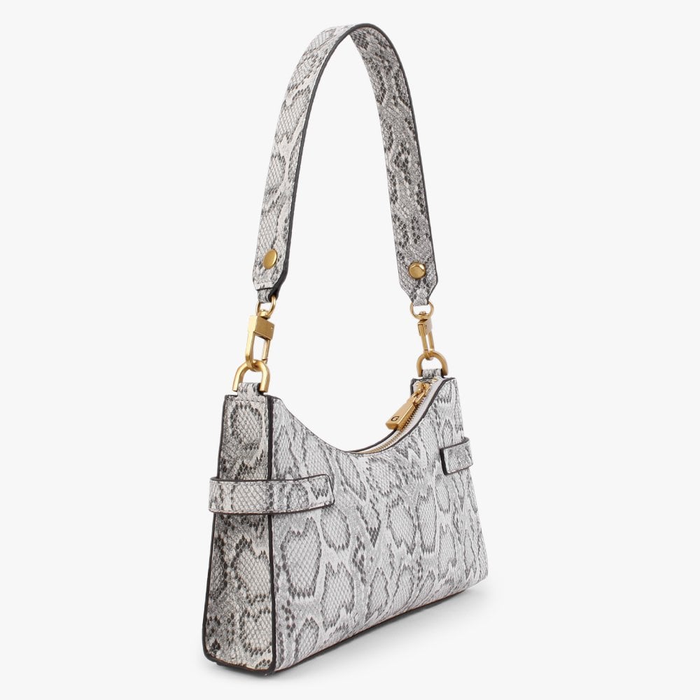 Zadie Logo Python Top Zip Shoulder Bag