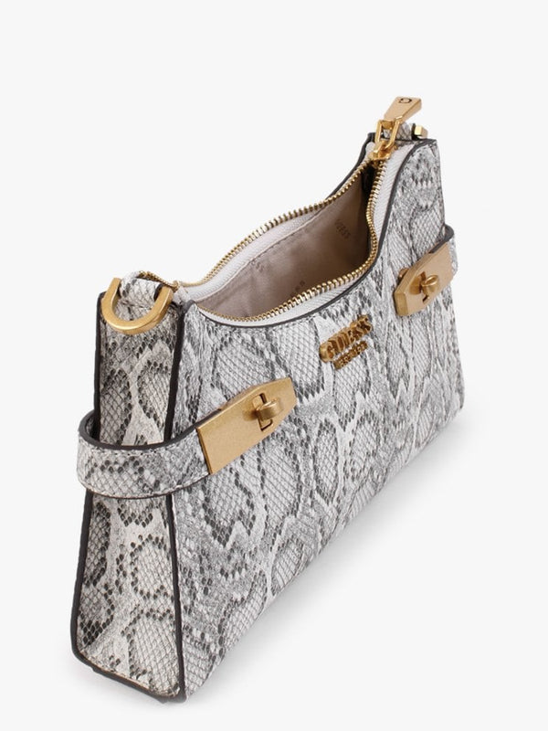 Zadie Logo Python Top Zip Shoulder Bag