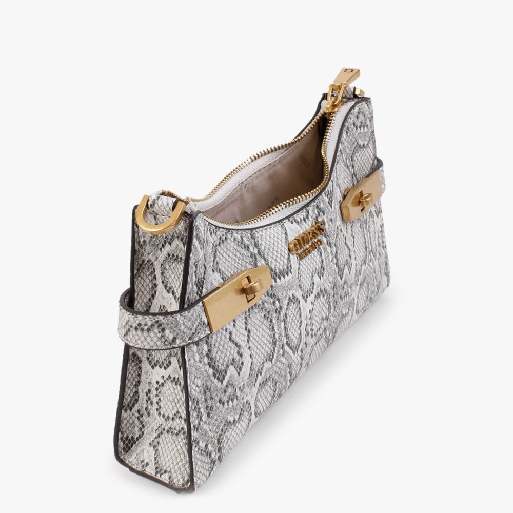 Zadie Logo Python Top Zip Shoulder Bag
