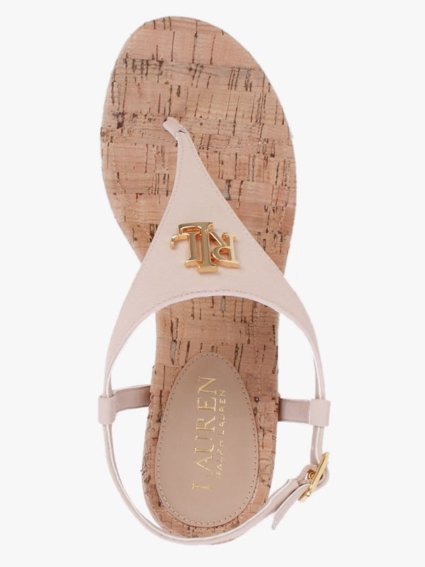 Jeannie Pink Toe Post Wedge Sandals