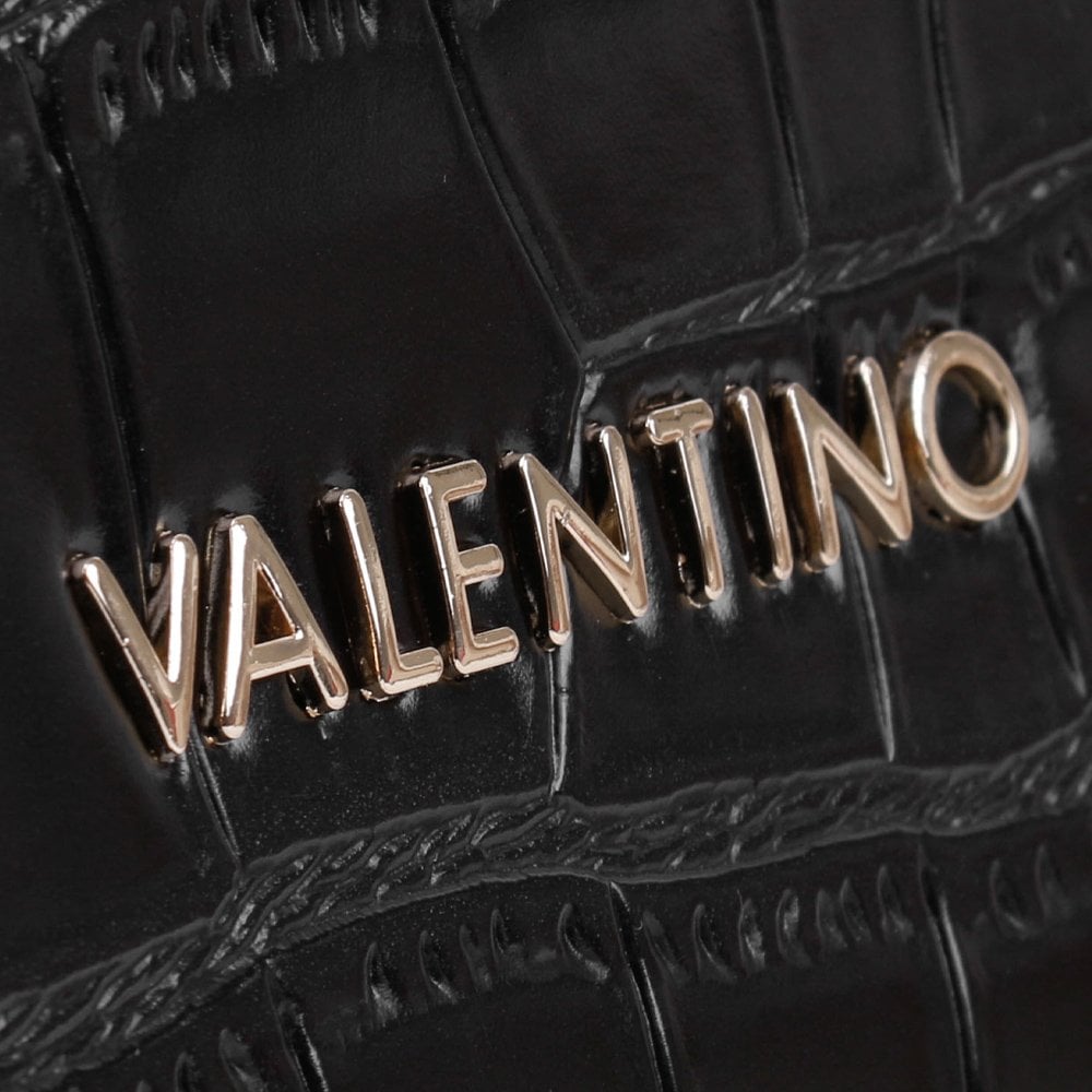Pear Black Moc Croc Shopper Bag