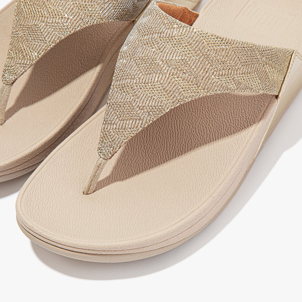 Lulu Glitz Platino Toe Post Sandals