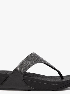 Lulu Glitz All Black Toe Post Sandals
