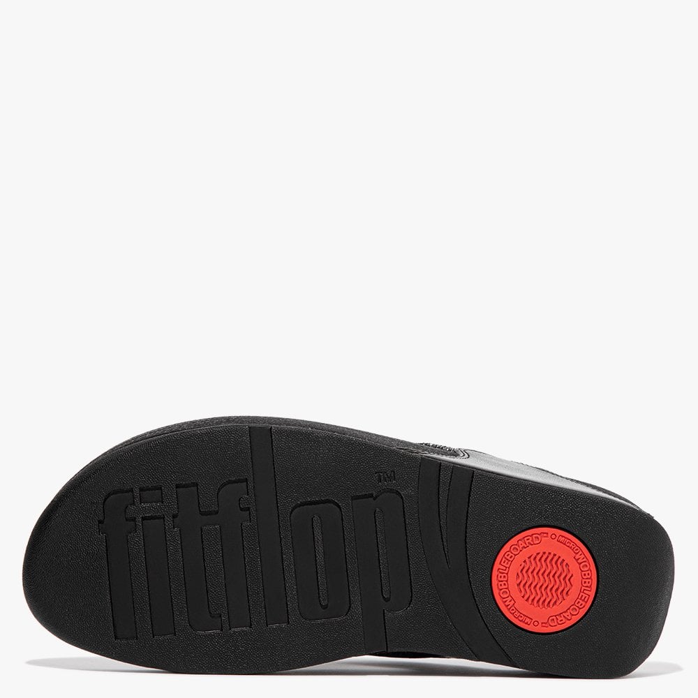 Lulu Glitz All Black Toe Post Sandals