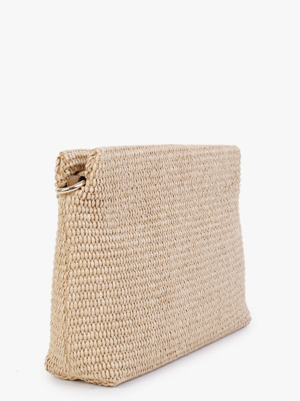 Beige Woven Cross-Body Bag
