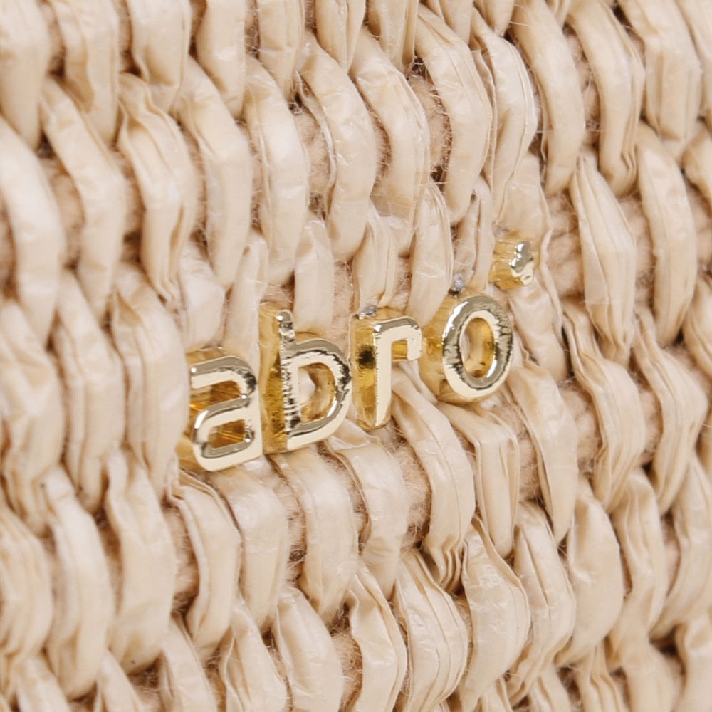 Beige Woven Cross-Body Bag