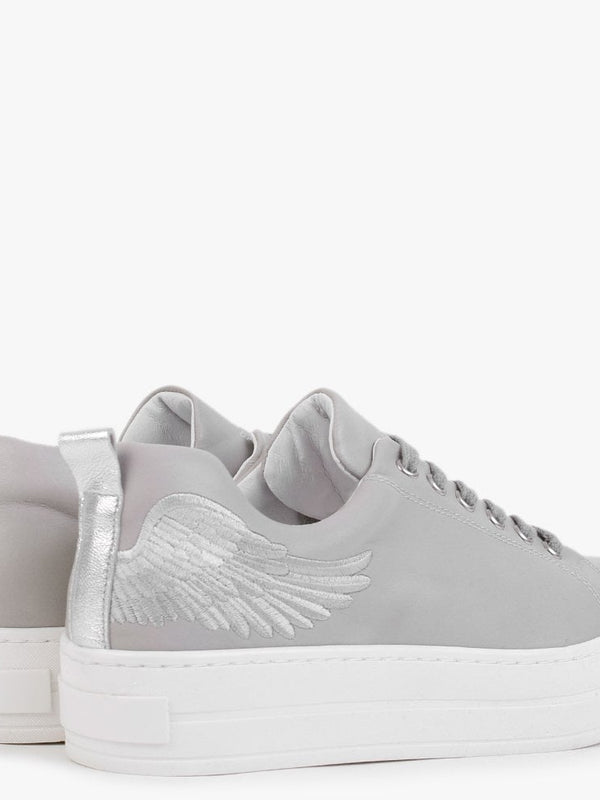 Angels Grey Leather Flatform Trainers