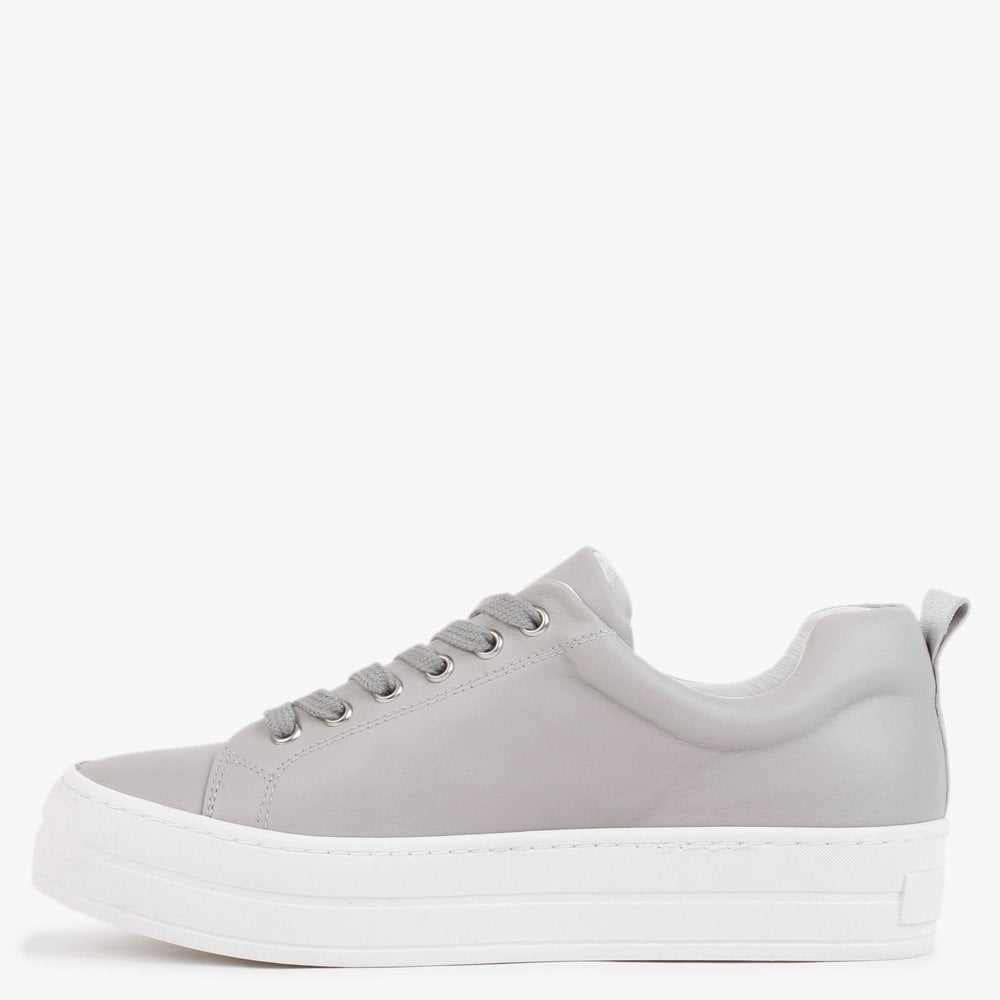 Angels Grey Leather Flatform Trainers