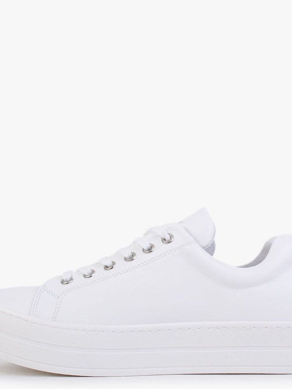 Angels White Leather Flatform Trainers