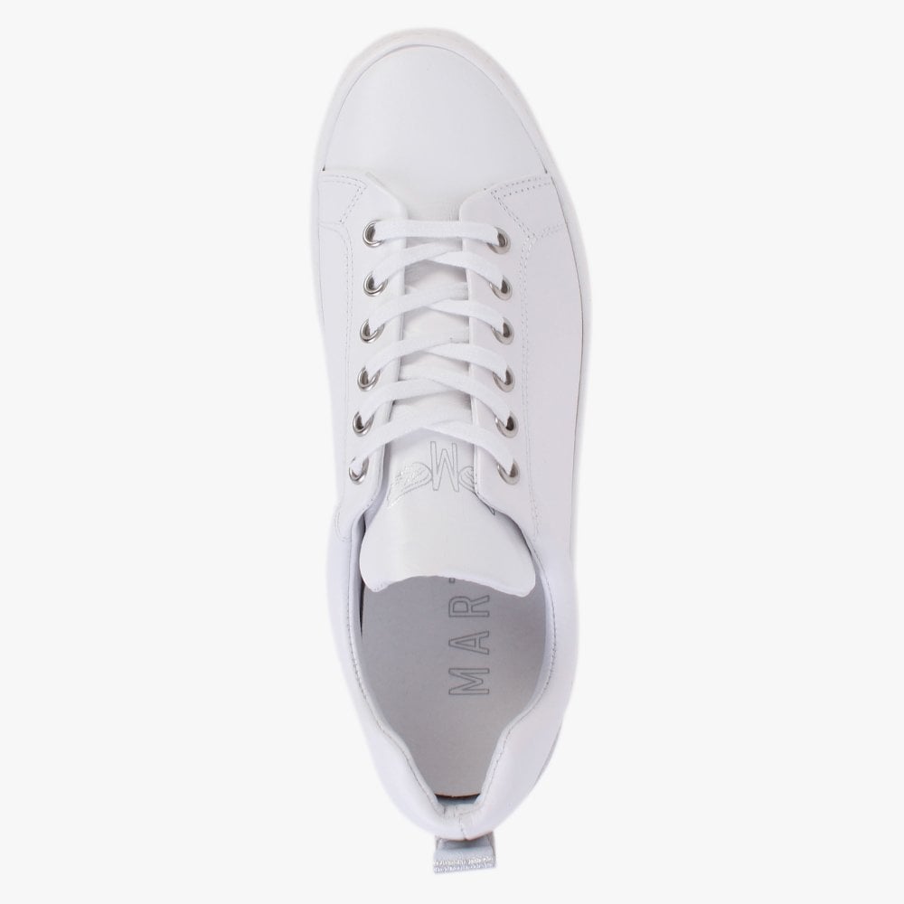 Angels White Leather Flatform Trainers
